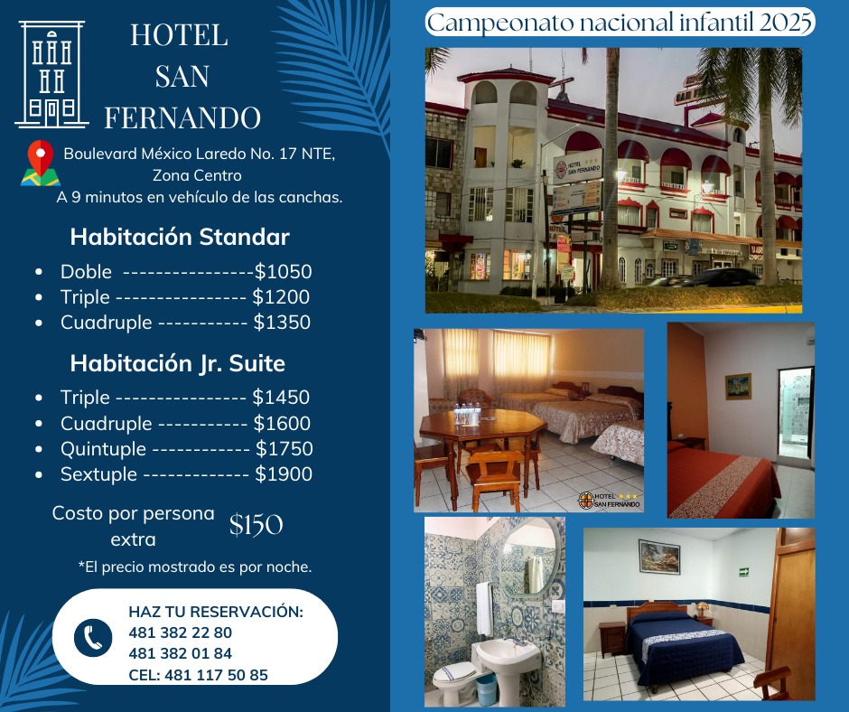Hotel San Fernando para el Campeonato Nacional Infantil de Handball